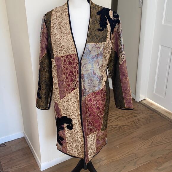 Soft Surroundings Brocade Patch Multi Media 3/4 Jacket Size Small